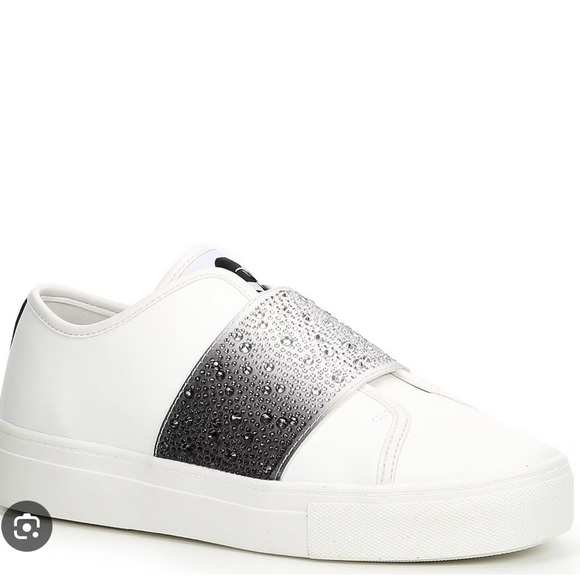 Karl Lagerfeld Shoes - Karl Lagerfeld Remmy gray rhinestone ombre white leather sneaker shoe size 7.5